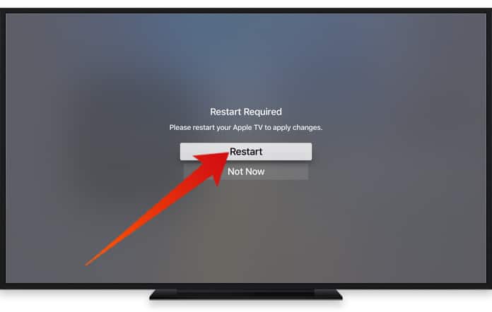 disable apple tv update notification