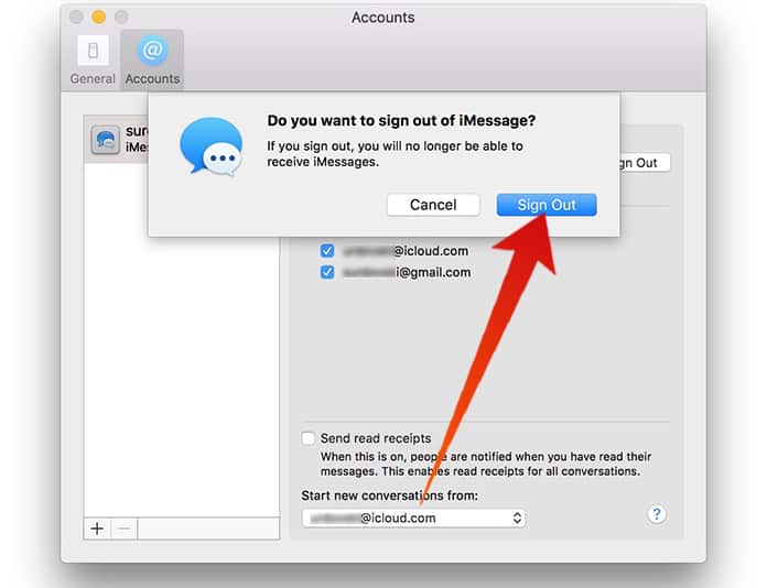 sign out of imessage on mac
