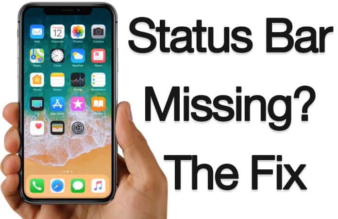 status bar missing on iphone