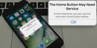 the home button may need service