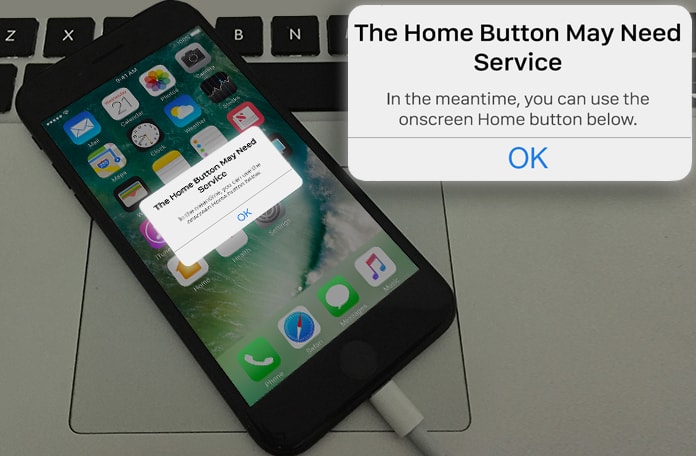 the home button may need service