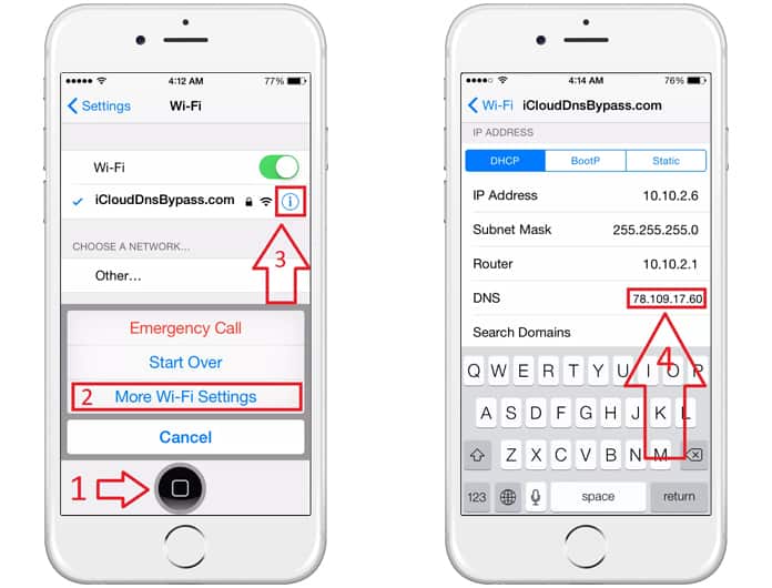 bypass icloud with dns server