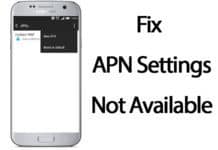 fix apn settings not available