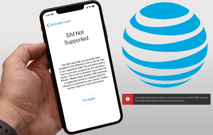 unlock at&t iphone active on another account