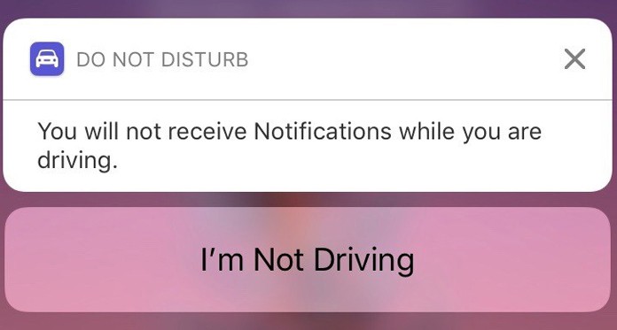 disable do not disturb while driving notifications