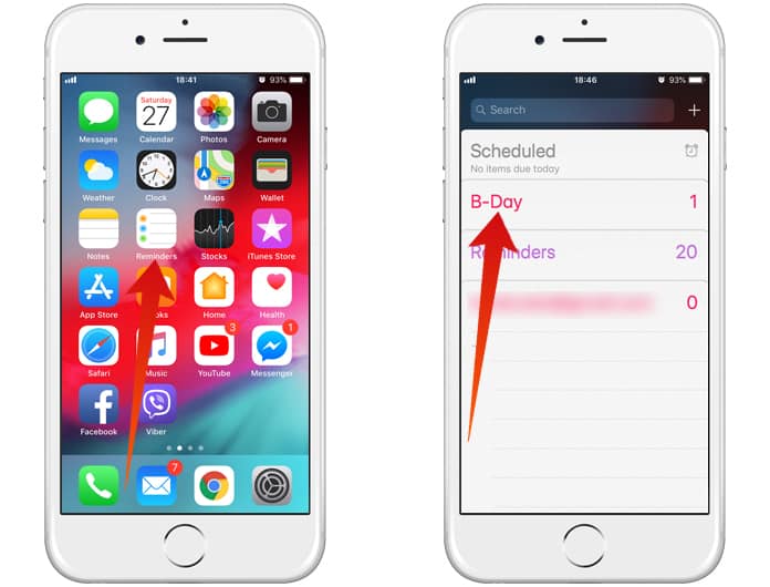 share reminders lists on iphone