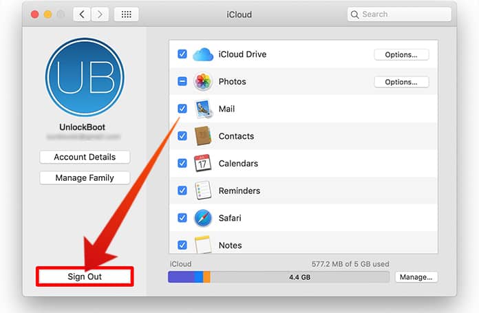 remove icloud account from mac
