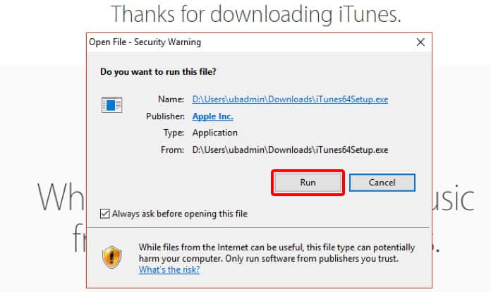 download itunes on pc