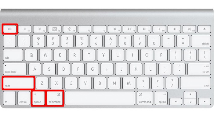 keyboard shortcut to force quit app on mac